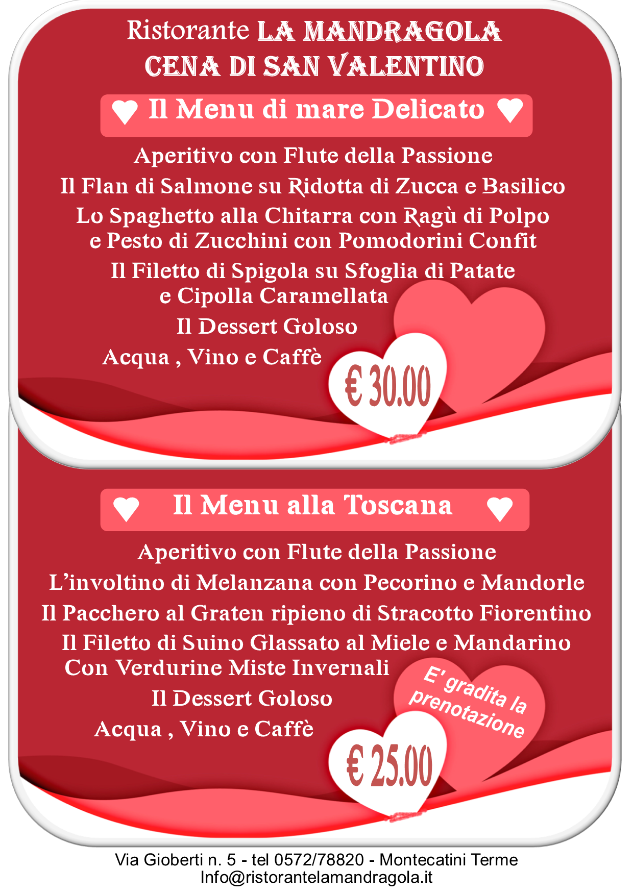 San Valentino Offerta 2019